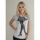 Keyhole Back Printed Tee-shirt