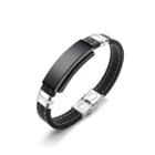 Simple Personality Black Geometric Rectangular 316l Stainless Steel Silicone Bracelet Black - One Size