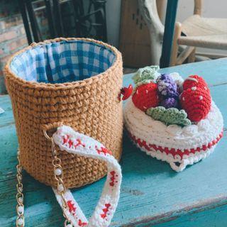 Cake Print Crossbody Bag / Diy Kit