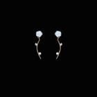 Flower Drop Earring 1 Pair - Gold Plating Needle Earrings - One Size