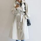 Attachable-hood Long Trench Coat