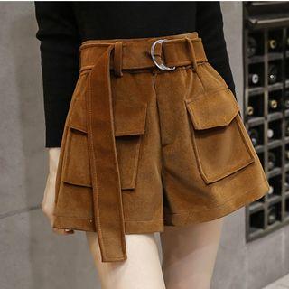 Suede Wide Leg Shorts