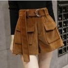 Suede Wide Leg Shorts