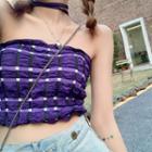 Check Tube Top Purple - One Size