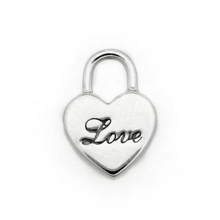 925 Sterling Silver Polished Finish Love Heart And Lock Single Stud Earring