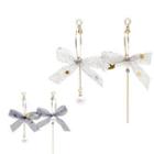 Non-matching Lace Bow Dangle Earring