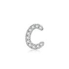 Left Right Accessory - 9k White Gold Initial C Pave Diamond Single Stud Earring (0.02cttw)
