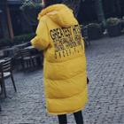Hooded Padded Lettering Coat