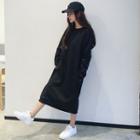 Long-sleeve Fleece Midi Dress