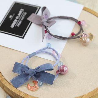 Moon Bead & Bow Hair Tie