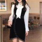 Tie Neck Blouse / Strappy A-line Dress