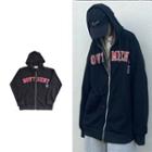 Long Sleeve Letter Embroidered Hooded Jacket