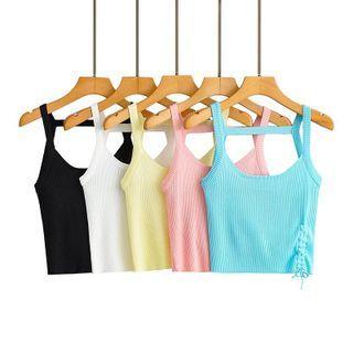 Knit Drawstring Cropped Camisole Top