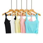 Knit Drawstring Cropped Camisole Top