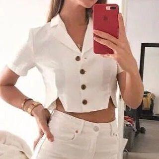 Short-sleeve Shirt / Mini Fitted Skirt