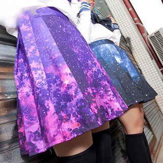 Galaxy Printed Pleated Skirt