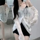 Off-shoulder Lace-up Back Sweater
