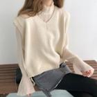 Knit Vest / Bell-sleeve Stand Collar Top