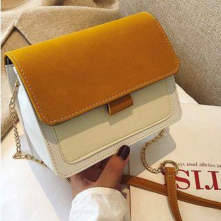 Color Block Flap Chain Strap Cross Bag