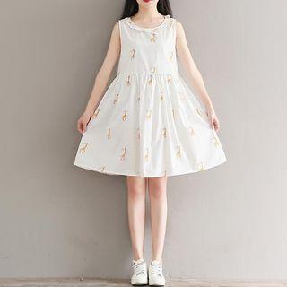 Giraffe Print Sleeveless A-line Dress
