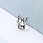 925 Sterling Silver Rhinestone Star Skull Ring As Shown In Figure - One Size