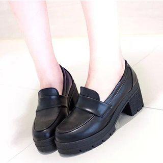 Platform Chunky-heel Loafers