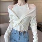 Mock Two-piece Knotted Knit Top