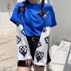 Checkerboard Print Sun Protection Arm Sleeves White - One Size