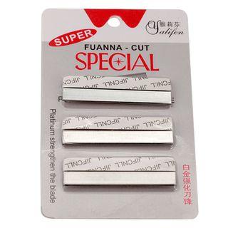 Set Of 3: Stainless Steel Eyebrow Razor Blade Random - One Size