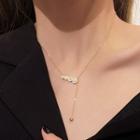 Rhinestone Alloy Pendant Necklace X605 - Gold - One Size