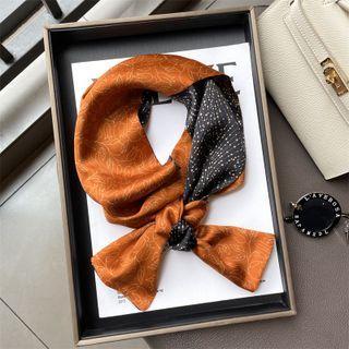 Panel Silk Scarf Box Set - Tangerine & Black - One Size