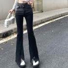Ombre Slit-hem Boot-cut Jeans
