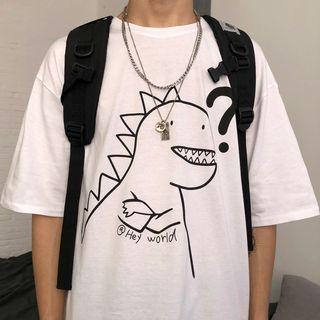Cartoon Dinosaur Short-sleeve T-shirt