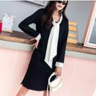 Tie-neck Sweatshirt Dress