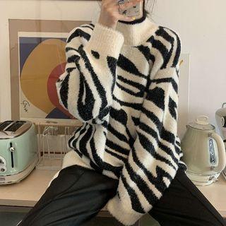 Zebra Pattern Sweater Zebra Pattern - Black & White - One Size