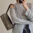 Leopard Print Barrel Shoulder Bag Leopard - Brown - One Size