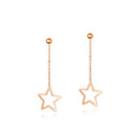 Fashion Simple Plated Rose Gold Hollow Star Tassel 316l Stainless Steel Earrings Rose Gold - One Size
