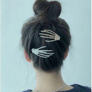 Rhinestone Skeleton Hand Hair Clip