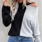 Two Tone Cut Out Knit Top