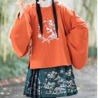 Set: Embroidered Hanfu Top + Skirt