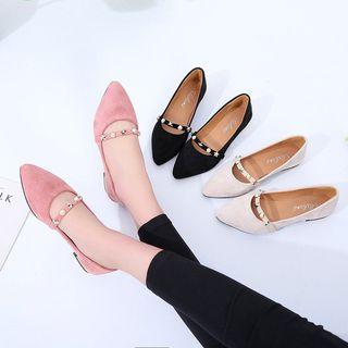 Faux Pearl & Star Pointed Flats