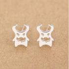 925 Sterling Silver Devil Earring 1 Pair - R081 - One Size