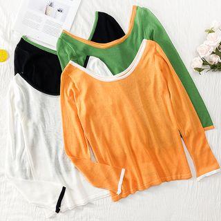 Contrasted Loose-fit Light Top