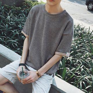 Elbow-sleeve Drop-shoulder T-shirt