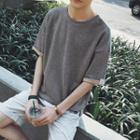 Elbow-sleeve Drop-shoulder T-shirt