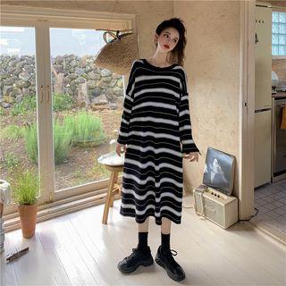 Oversized Striped T-shirt Dress Stripe - One Size