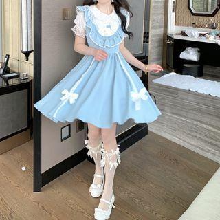 Frill Trim Overall Dress