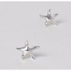 925 Sterling Silver Starfish Earring 1 Pair - White - One Size