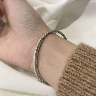Lettering Sterling Silver Bangle Silver - One Size
