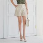 Pleated Front Linen Blend Shorts